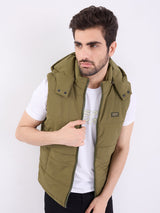 Men Jacket Green Straight Fit