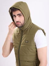 Men Jacket Green Straight Fit