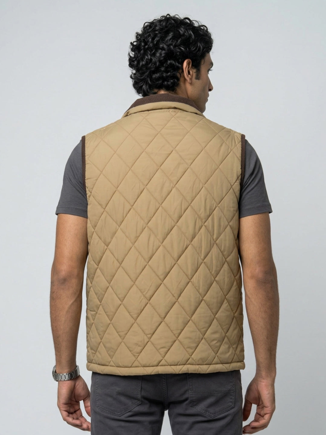 Men Jacket Brown Regular Fit