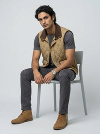 Men Jacket Brown Regular Fit