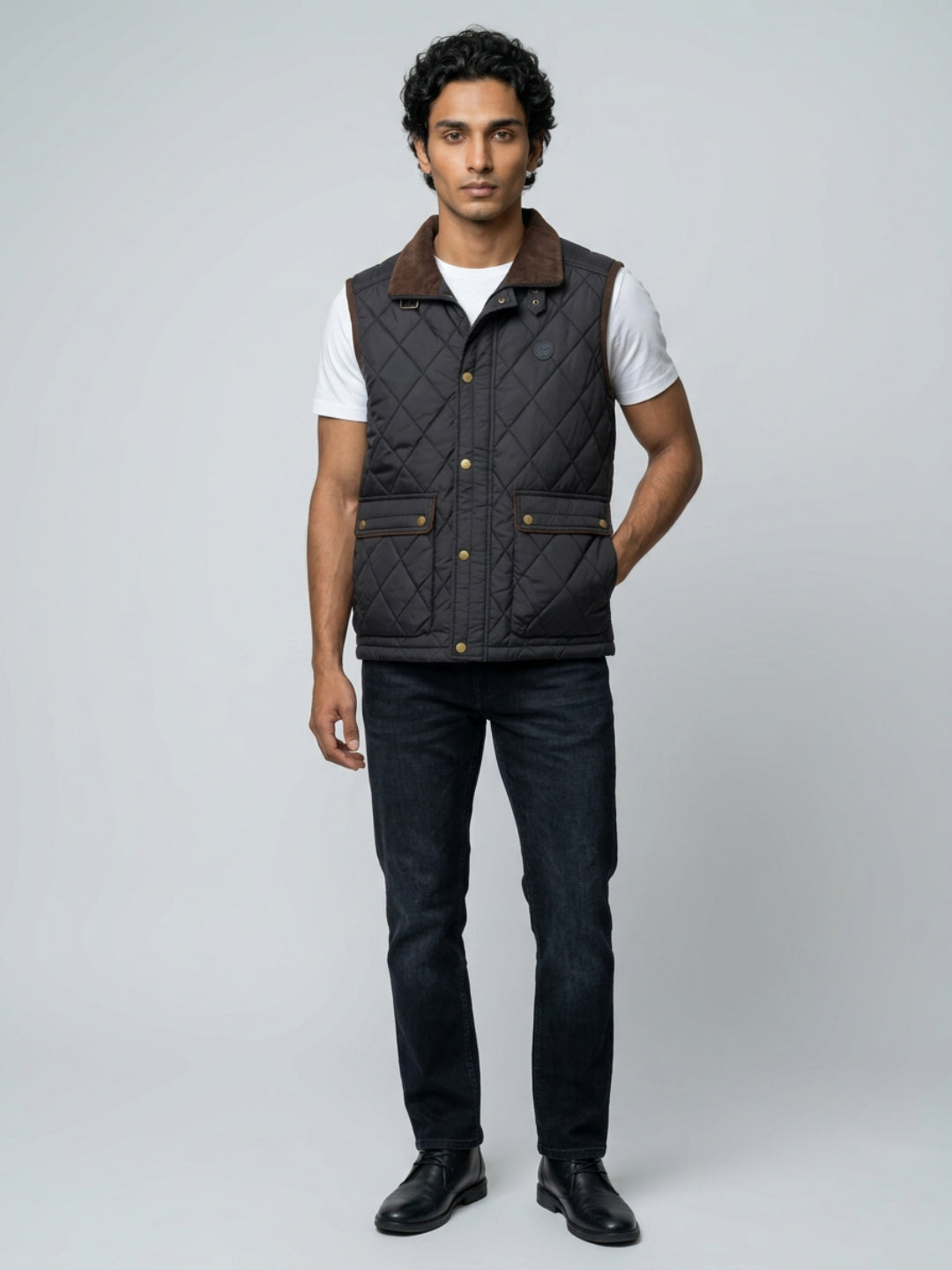 Men Jacket Jet Black Regular Fit