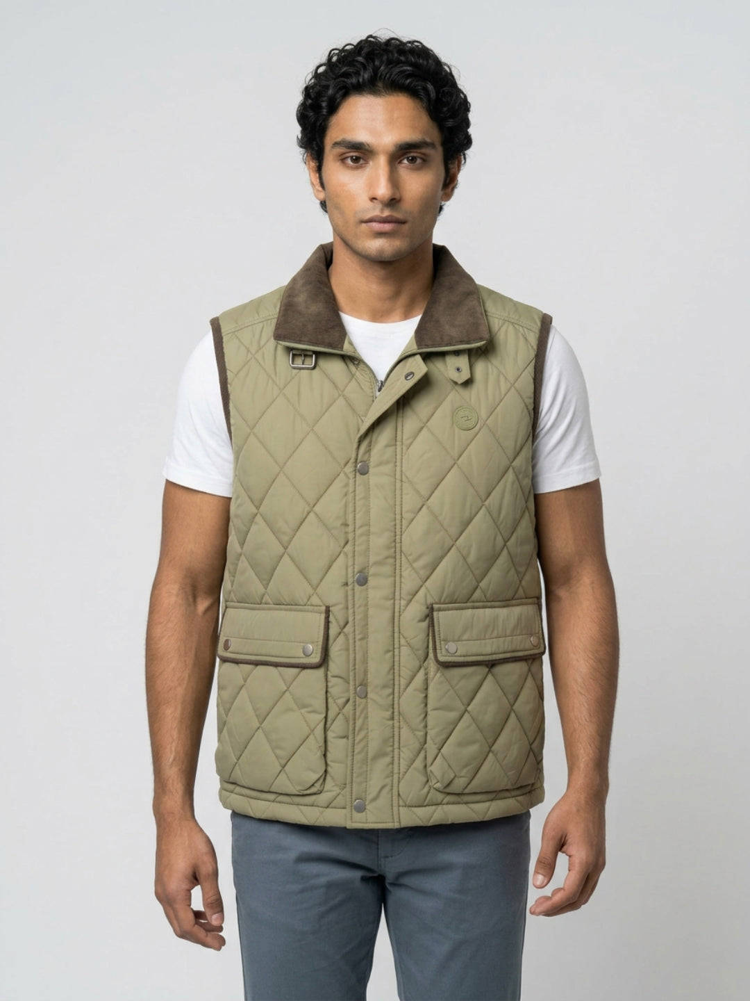 Men Jacket Green Regular Fit