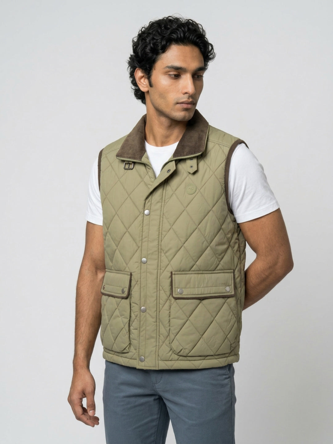 Men Jacket Green Regular Fit