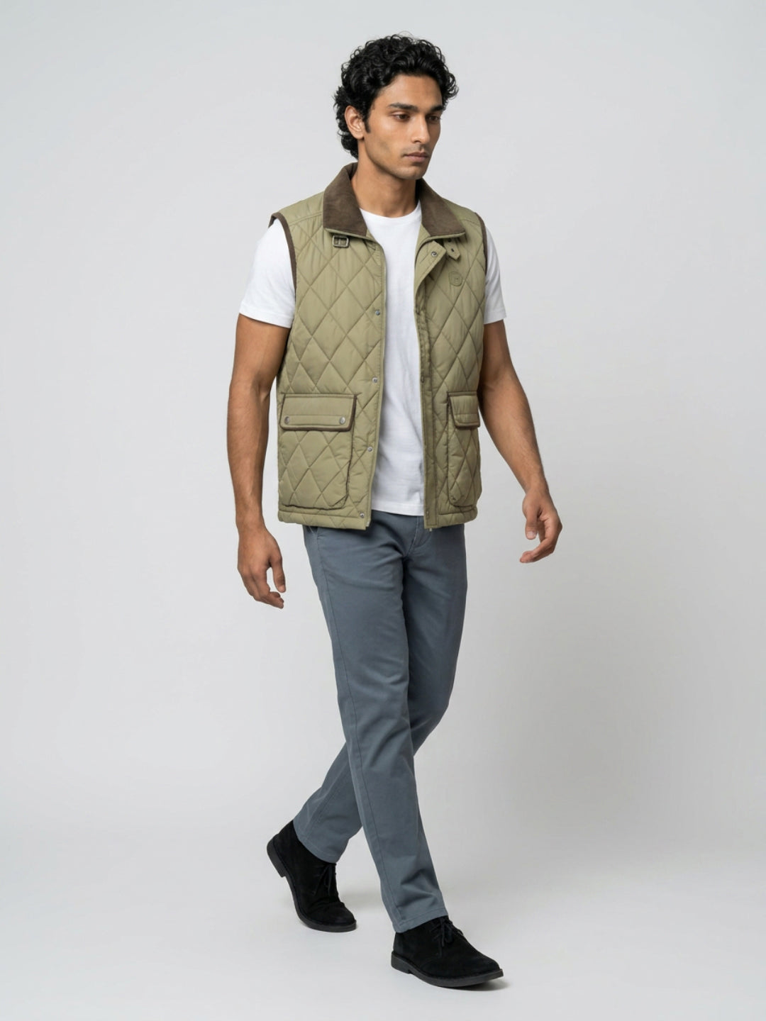 Men Jacket Green Regular Fit