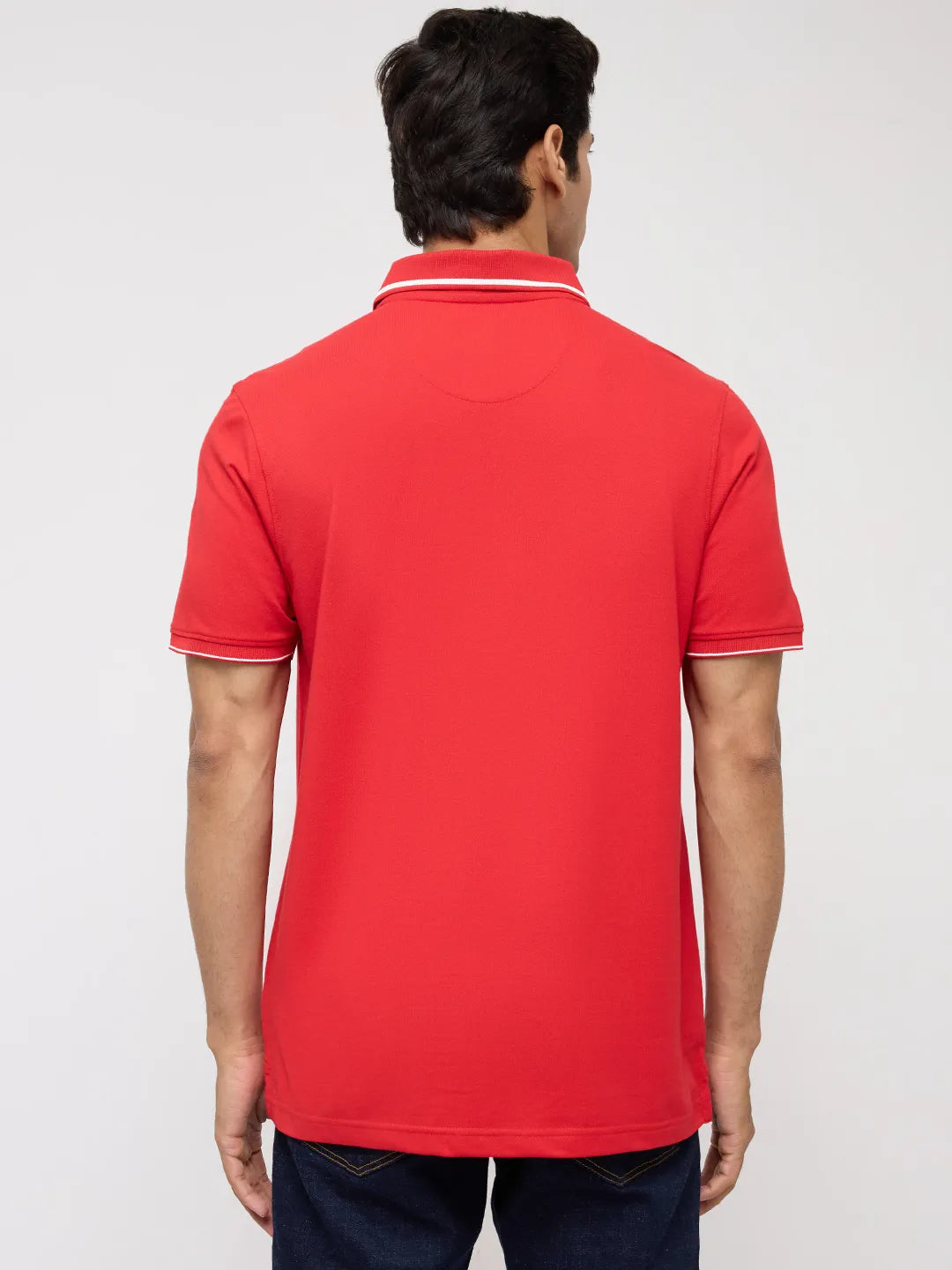 Men T-Shirt Solid Red Regular Fit