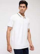 Men T-Shirt Solid White Regular Fit