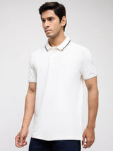 Men T-Shirt Solid White Regular Fit