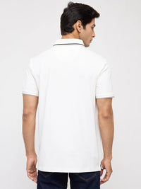 Men T-Shirt Solid White Regular Fit