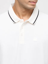 Men T-Shirt Solid White Regular Fit