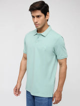 Men T-Shirt Solid Green Regular Fit