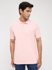 Men T-Shirt Solid Solid Pink Regular Fit