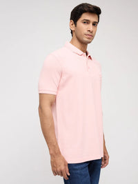 Men T-Shirt Solid Solid Pink Regular Fit