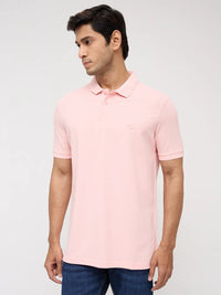 Men T-Shirt Solid Solid Pink Regular Fit