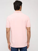 Men T-Shirt Solid Solid Pink Regular Fit