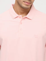 Men T-Shirt Solid Solid Pink Regular Fit