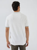 Men T-Shirt Solid White Regular Fit