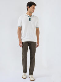 Men T-Shirt Solid White Regular Fit