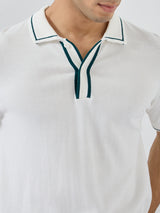 Men T-Shirt Solid White Regular Fit