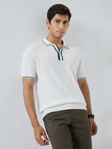 Men T-Shirt Solid White Regular Fit