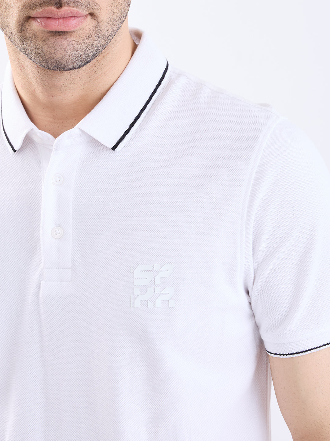 Spykar White Slim Fit Casual T-Shirt For Men