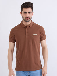 Men T-Shirt Brown Slim Fit