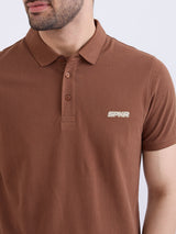 Men T-Shirt Brown Slim Fit