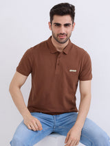 Men T-Shirt Brown Slim Fit