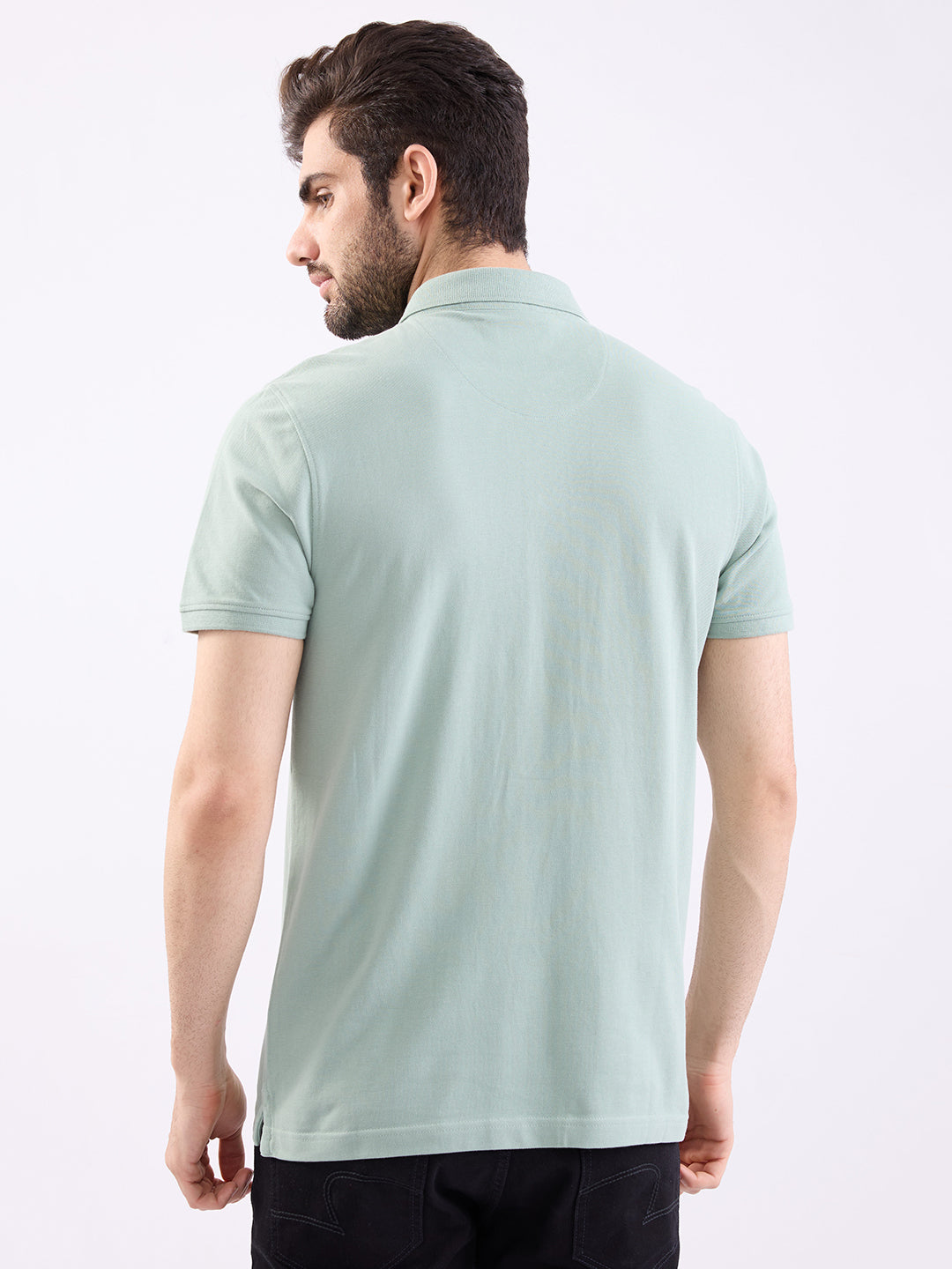 Spykar Granite Green Slim Fit Casual T-Shirt For Men