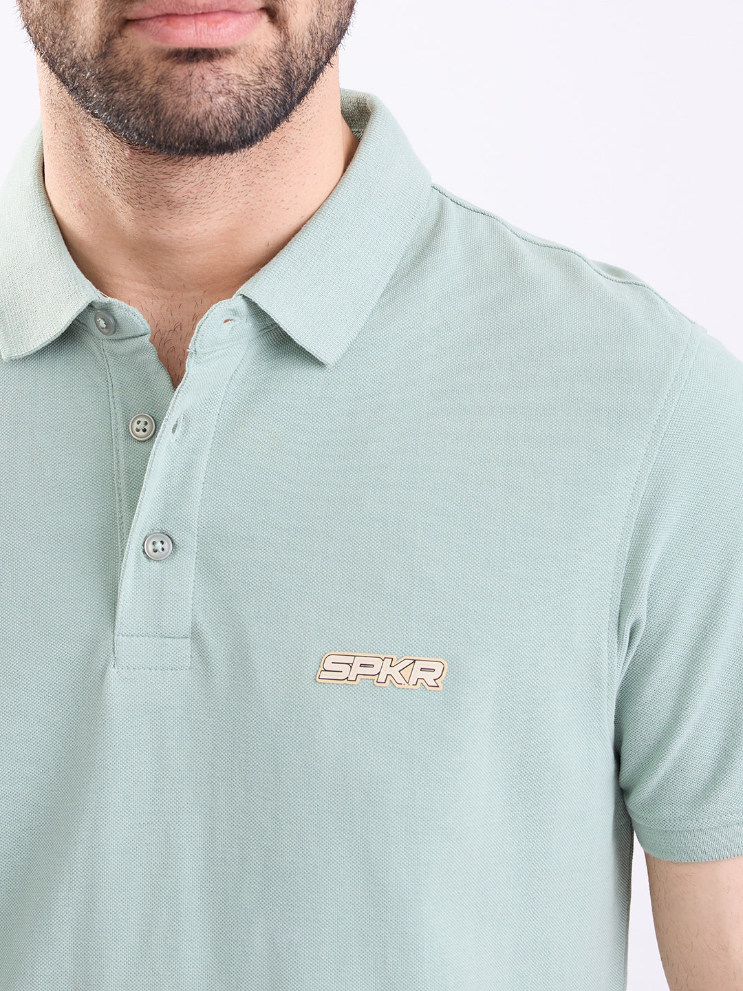 Men T-Shirt Green Slim Fit
