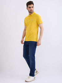 Men T-Shirt Yellow Slim Fit