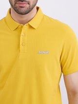 Men T-Shirt Yellow Slim Fit