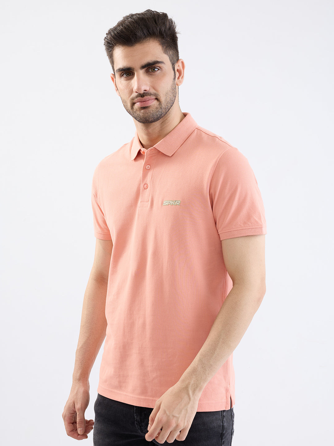 Spykar Tropical Pink Slim Fit Casual T-Shirt For Men