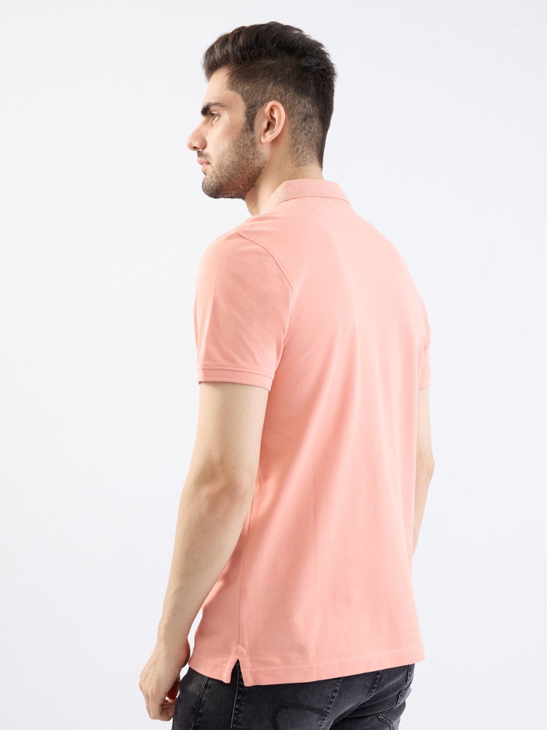 Spykar Tropical Pink Slim Fit Casual T-Shirt For Men