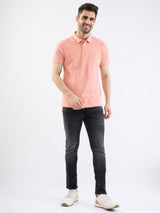 Men T-Shirt Pink Slim Fit