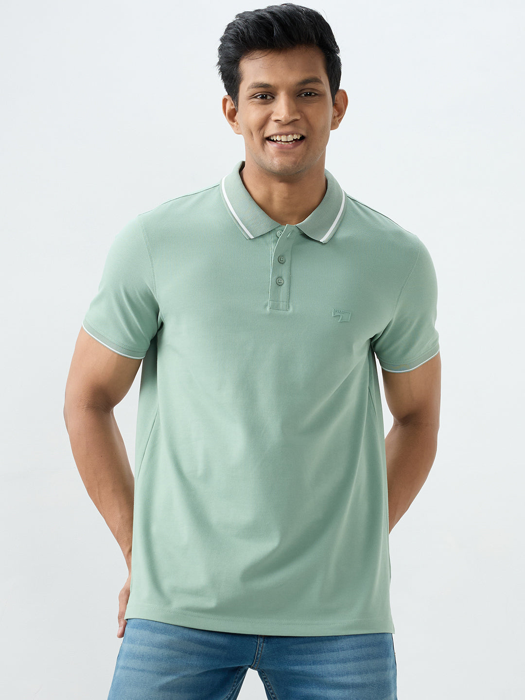 Men T-Shirt Green Slim Fit