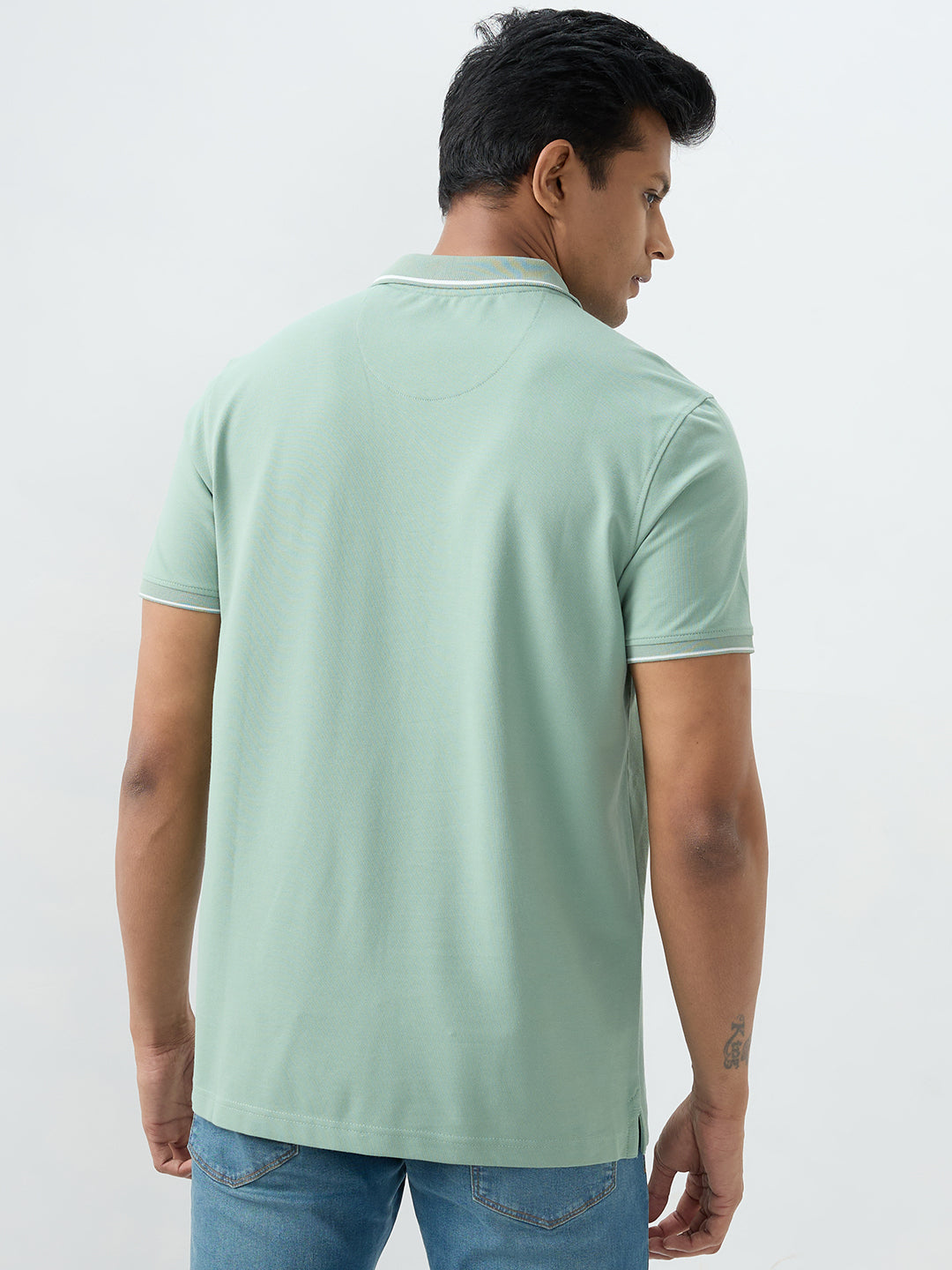 Spykar Granite Green Slim Fit T-Shirts For Men