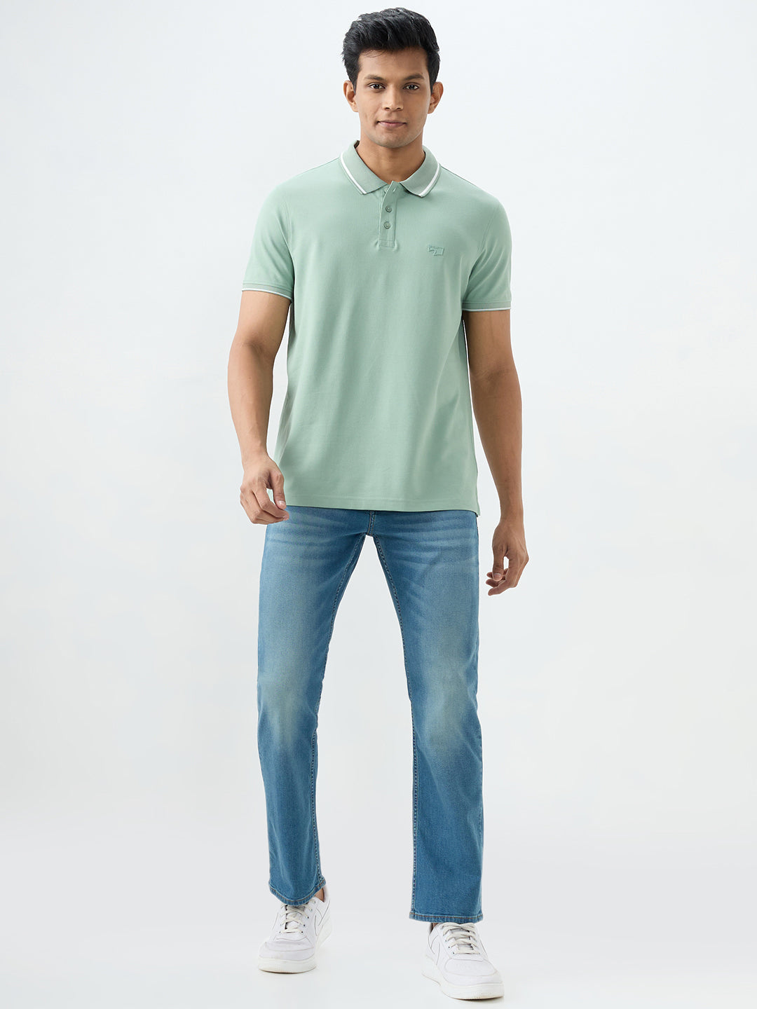 Spykar Granite Green Slim Fit T-Shirts For Men