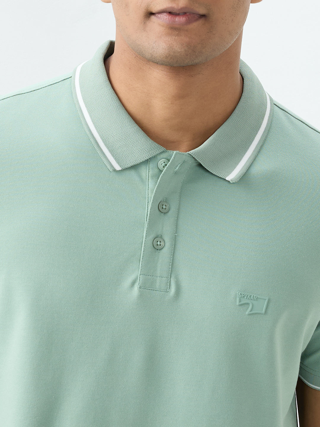 Spykar Granite Green Slim Fit T-Shirts For Men