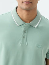 Men T-Shirt Green Slim Fit