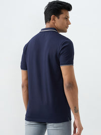 Men T-Shirt Blue Slim Fit