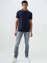 Men T-Shirt Blue Slim Fit