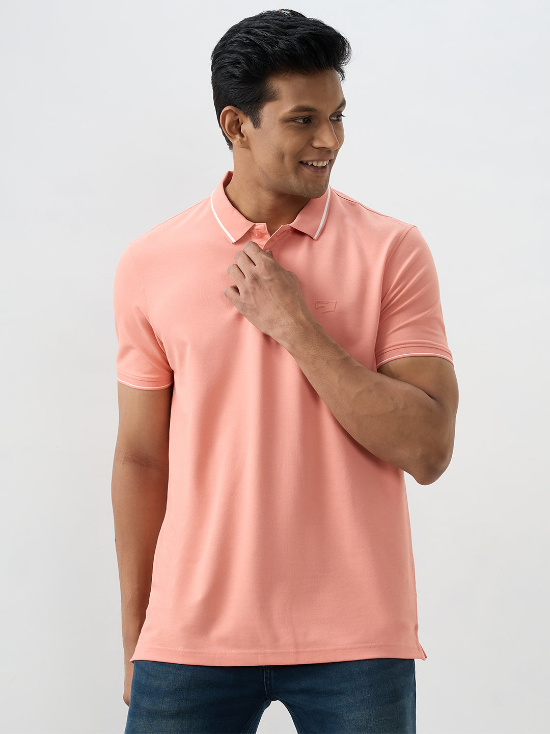 Spykar Tropical Pink Slim Fit T-Shirts For Men