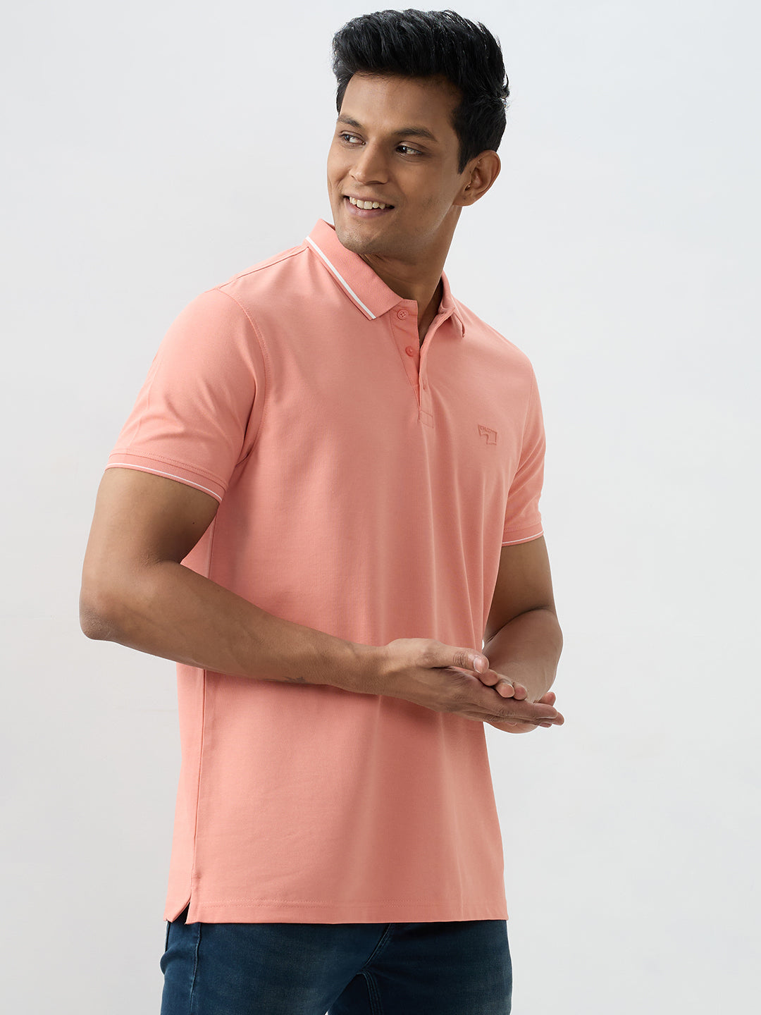 Spykar Tropical Pink Slim Fit T-Shirts For Men
