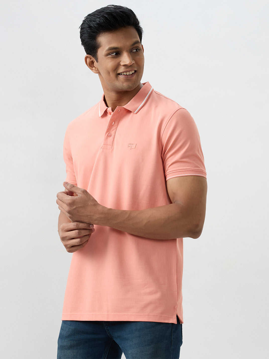 Spykar Tropical Pink Slim Fit T-Shirts For Men