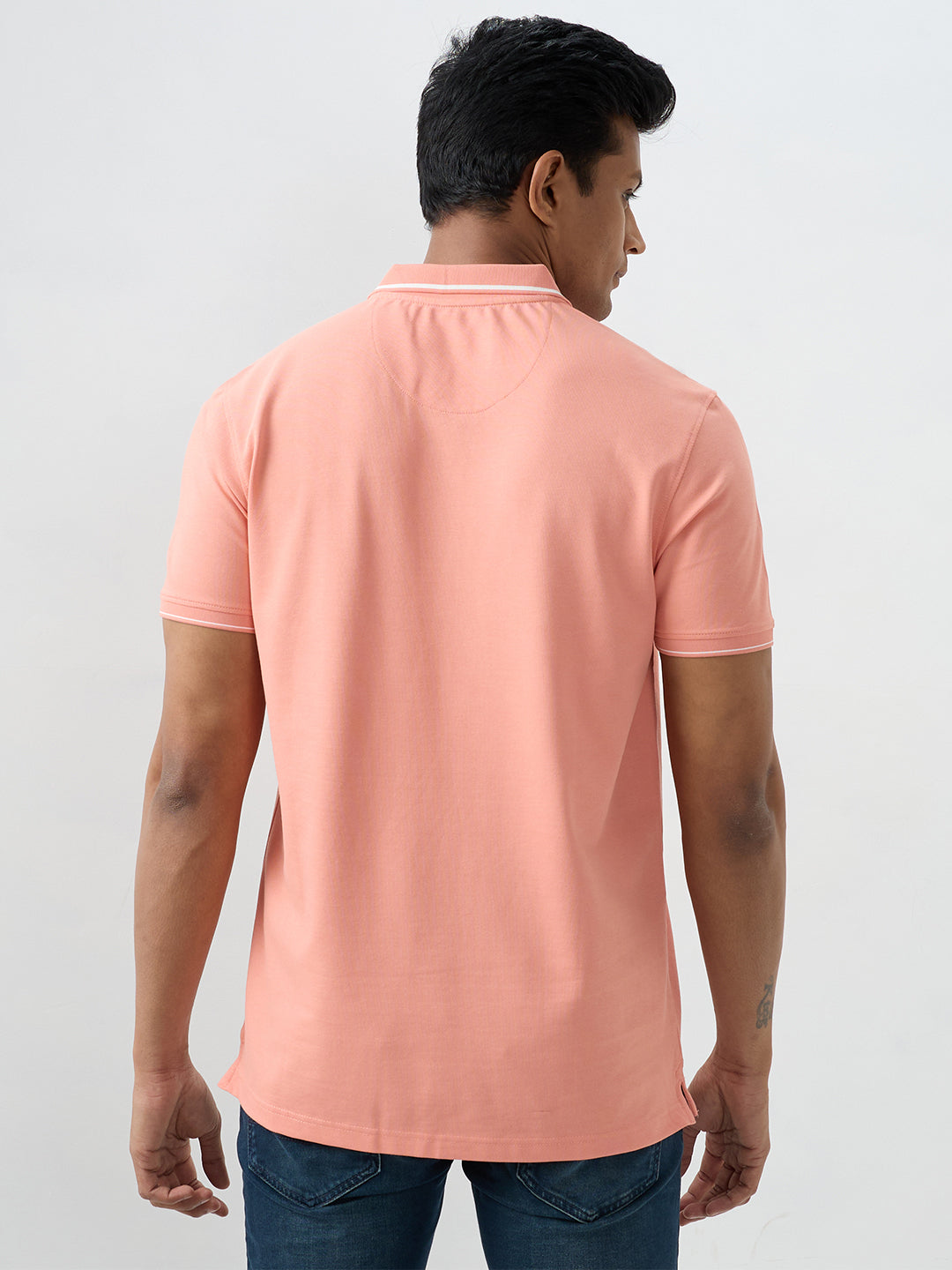 Spykar Tropical Pink Slim Fit T-Shirts For Men