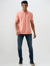 Men T-Shirt Pink Slim Fit