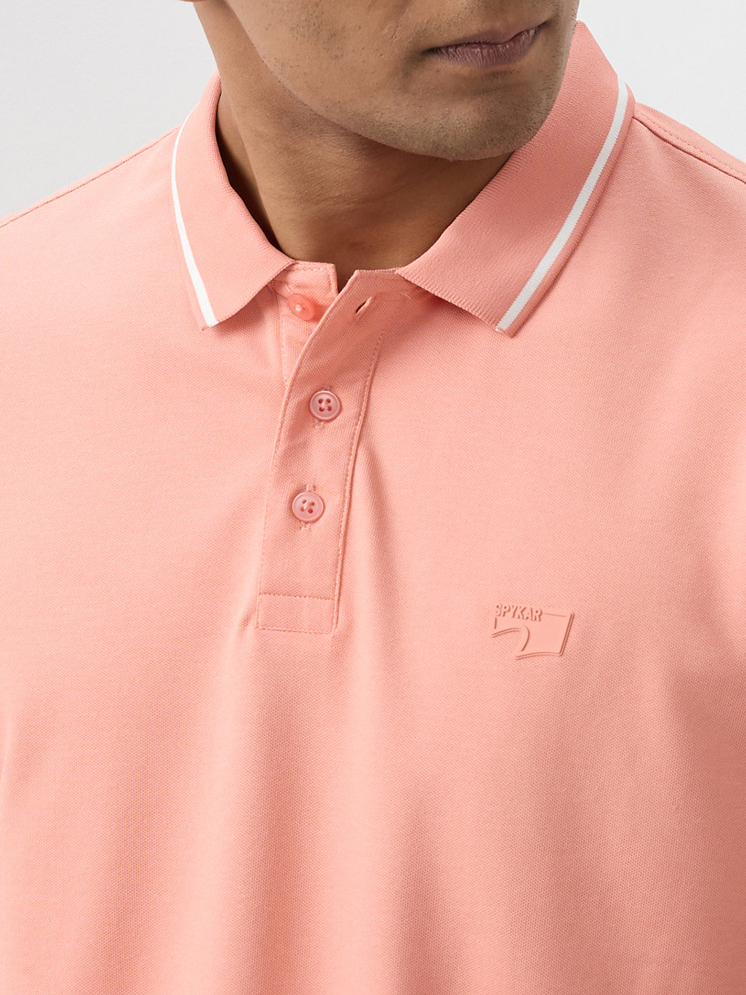 Spykar Tropical Pink Slim Fit T-Shirts For Men