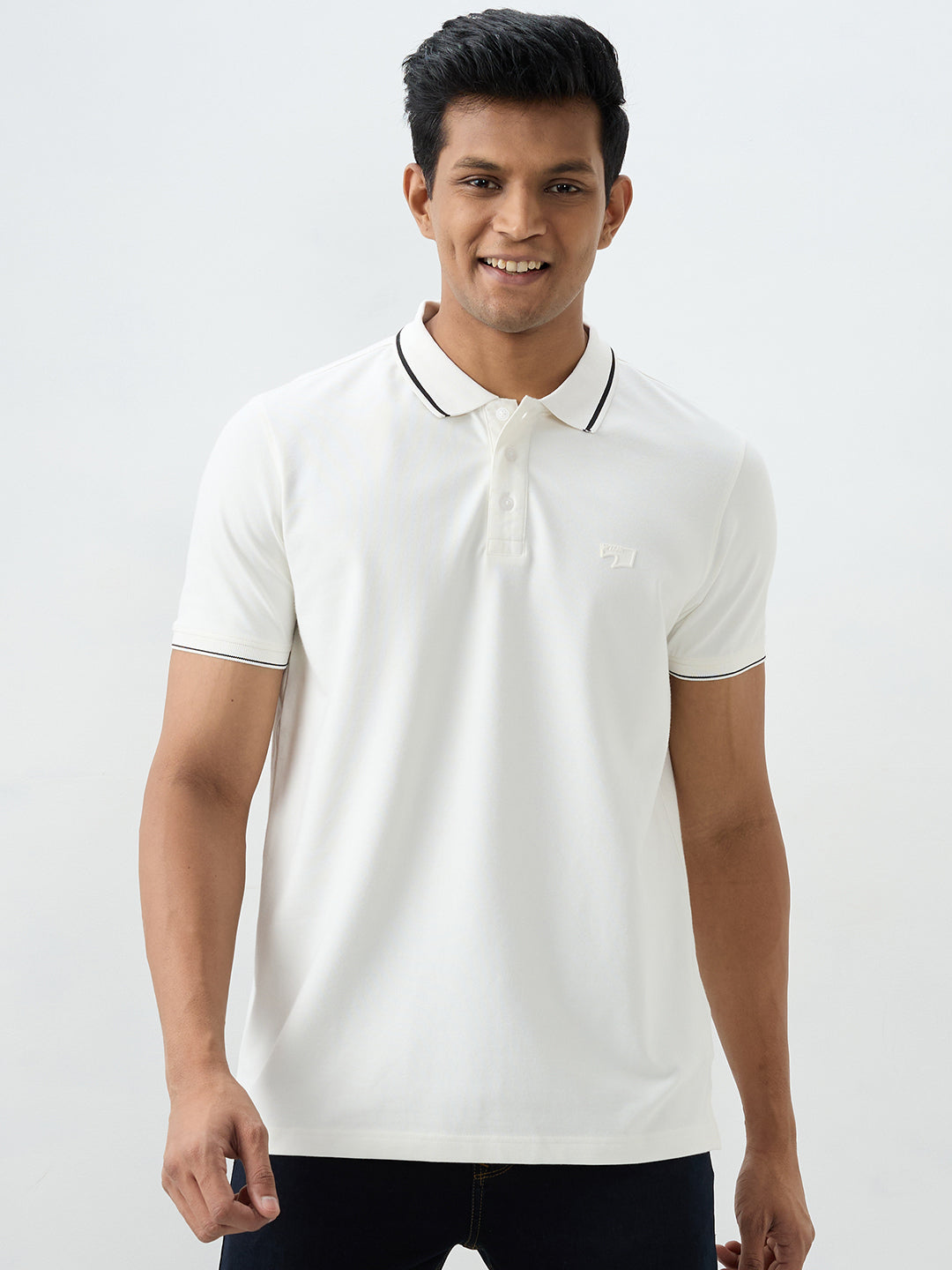 Men T-Shirt White Slim Fit