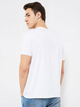 Men T-Shirt Solid White Slim Fit