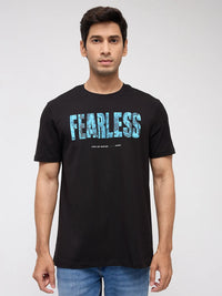 Men T-Shirt Graphic Black Regular Fit